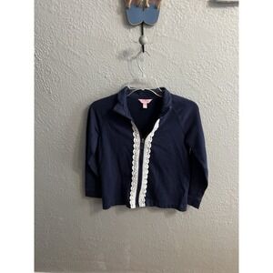Girls Lilly Pulitzer Blue & White‎ zip up jacket size  XL 12-14